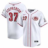 Men's Cincinnati Reds #37 Tyler Stephenson White Home Limited Stitched Baseball Jersey Dzhi,baseball caps,new era cap wholesale,wholesale hats